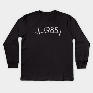 35th Birthday Gift 1985 Heartbeat Kids Long Sleeve T-Shirt